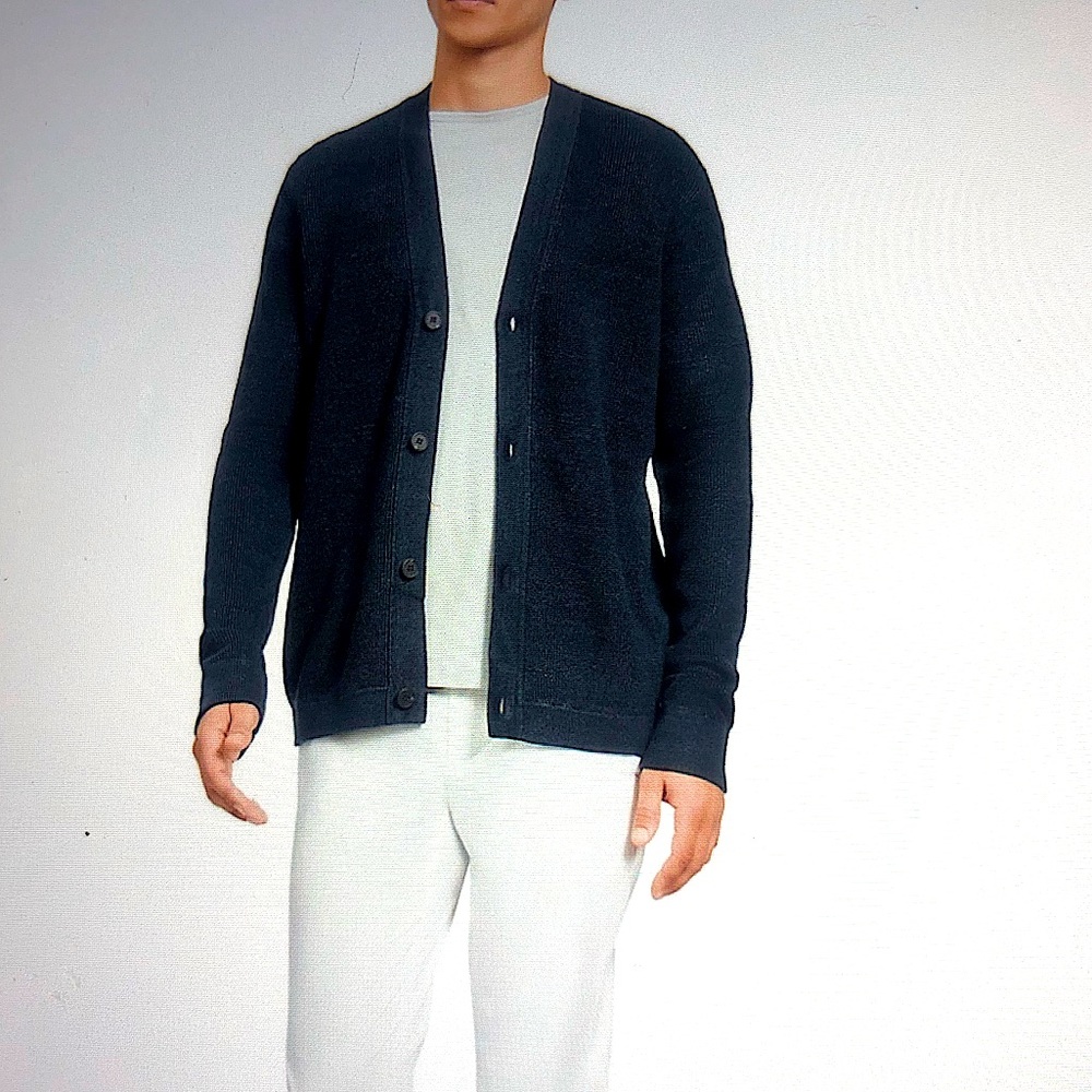 Theory NWT Maragall Charcoal Silk Cardigan
